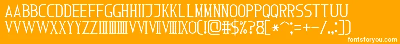 RomanFont7 Font – White Fonts on Orange Background