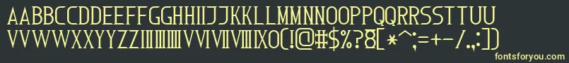 RomanFont7 Font – Yellow Fonts on Black Background