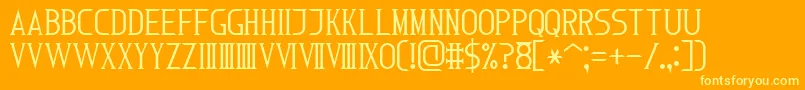 フォントRomanFont7 – オレンジの背景に黄色の文字