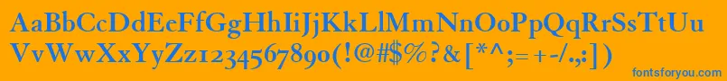 TiascoOldstyleSsiBoldOldStyleFigures Font – Blue Fonts on Orange Background