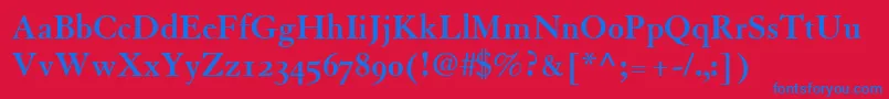 TiascoOldstyleSsiBoldOldStyleFigures Font – Blue Fonts on Red Background