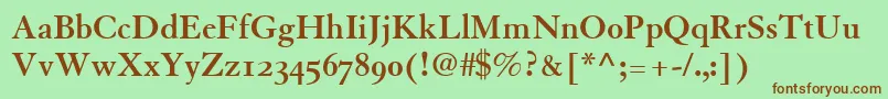 TiascoOldstyleSsiBoldOldStyleFigures Font – Brown Fonts on Green Background