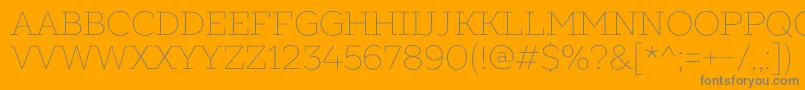 SlabsThin-Schriftart – Graue Schriften auf orangefarbenem Hintergrund
