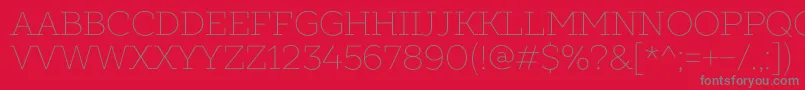 フォントSlabsThin – 赤い背景に灰色の文字