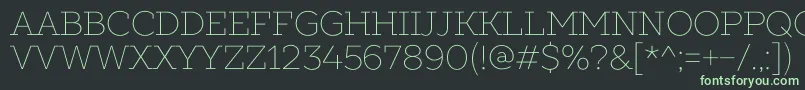SlabsThin-fontti – vihreät fontit mustalla taustalla