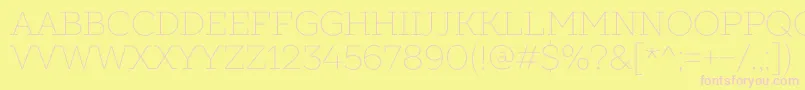 SlabsThin Font – Pink Fonts on Yellow Background