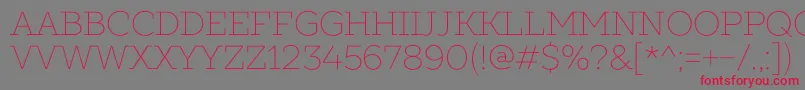 SlabsThin Font – Red Fonts on Gray Background