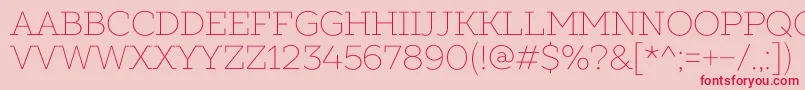SlabsThin Font – Red Fonts on Pink Background