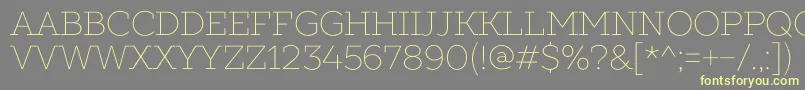 SlabsThin Font – Yellow Fonts on Gray Background