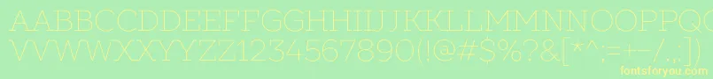 SlabsThin Font – Yellow Fonts on Green Background