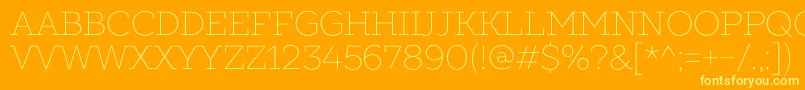 Fonte SlabsThin – fontes amarelas em um fundo laranja