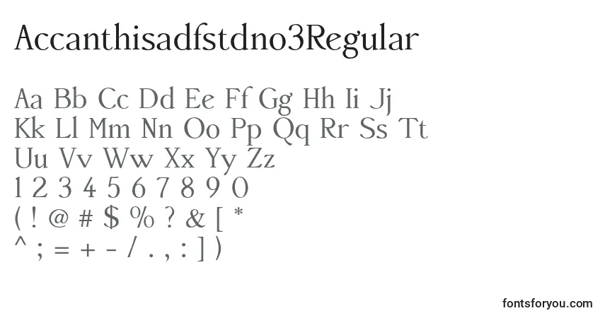 A fonte Accanthisadfstdno3Regular – alfabeto, números, caracteres especiais