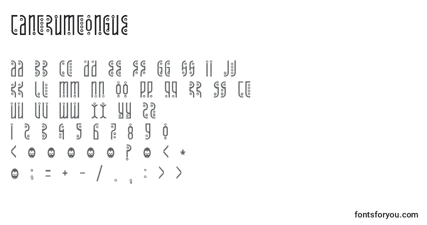 Czcionka Tantrumtongue – alfabet, cyfry, specjalne znaki