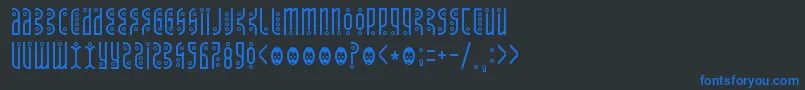 Tantrumtongue Font – Blue Fonts on Black Background