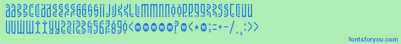 fuente Tantrumtongue – Fuentes Azules Sobre Fondo Verde