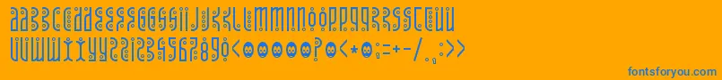 フォントTantrumtongue – オレンジの背景に青い文字