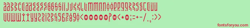 フォントTantrumtongue – 赤い文字の緑の背景