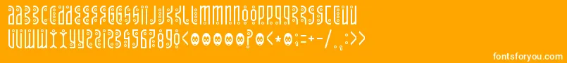 Tantrumtongue-Schriftart – Weiße Schriften auf orangefarbenem Hintergrund