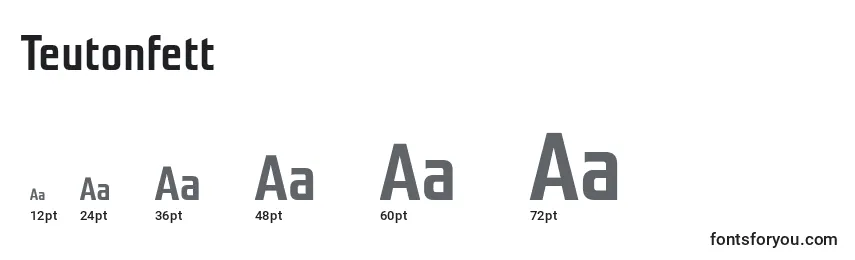 Teutonfett Font Sizes