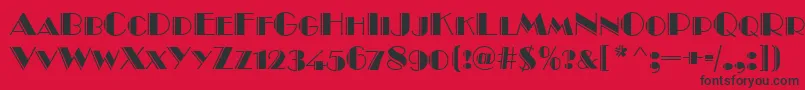 Шрифт BroadwayEngravedCapsRegular – чёрные шрифты на красном фоне