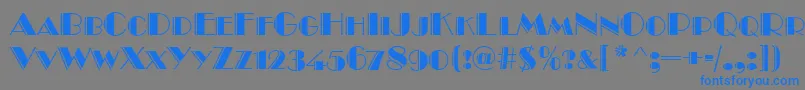 BroadwayEngravedCapsRegular Font – Blue Fonts on Gray Background