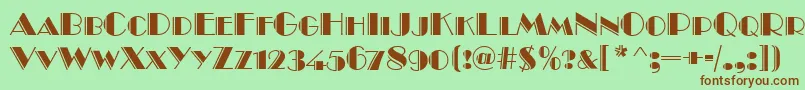 BroadwayEngravedCapsRegular Font – Brown Fonts on Green Background