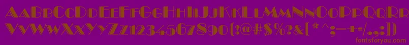 BroadwayEngravedCapsRegular Font – Brown Fonts on Purple Background