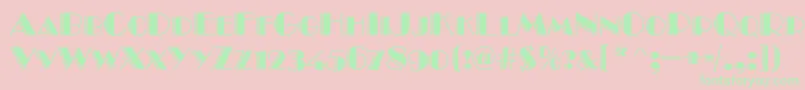 BroadwayEngravedCapsRegular Font – Green Fonts on Pink Background