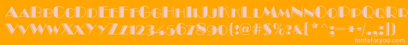 BroadwayEngravedCapsRegular Font – Pink Fonts on Orange Background