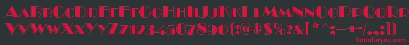 BroadwayEngravedCapsRegular Font – Red Fonts on Black Background