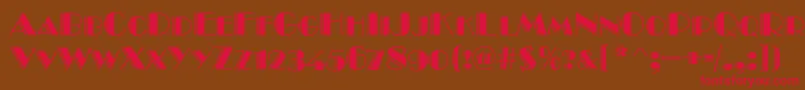 BroadwayEngravedCapsRegular Font – Red Fonts on Brown Background