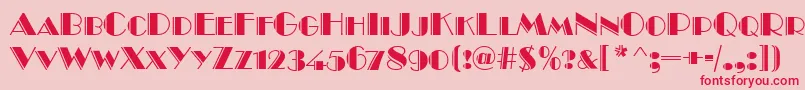 BroadwayEngravedCapsRegular Font – Red Fonts on Pink Background