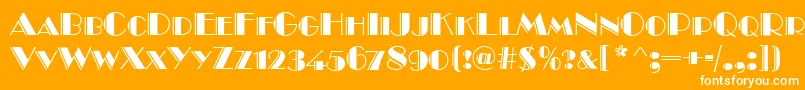 フォントBroadwayEngravedCapsRegular – オレンジの背景に白い文字