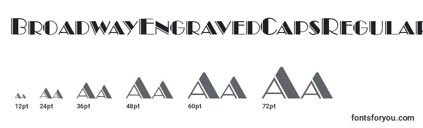 BroadwayEngravedCapsRegular Font Sizes