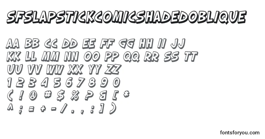 Fuente SfSlapstickComicShadedOblique - alfabeto, números, caracteres especiales