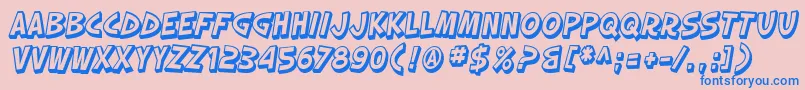 Police SfSlapstickComicShadedOblique – polices bleues sur fond rose