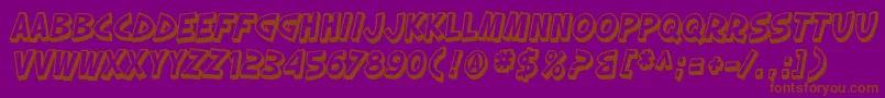 SfSlapstickComicShadedOblique Font – Brown Fonts on Purple Background