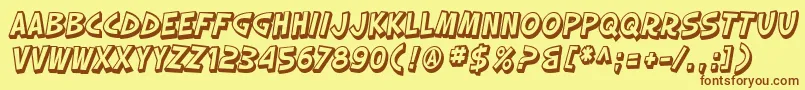 SfSlapstickComicShadedOblique Font – Brown Fonts on Yellow Background
