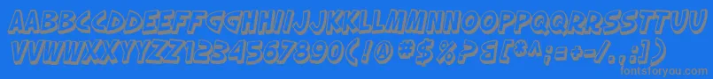Шрифт SfSlapstickComicShadedOblique – серые шрифты на синем фоне