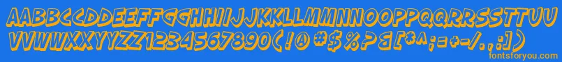 SfSlapstickComicShadedOblique Font – Orange Fonts on Blue Background