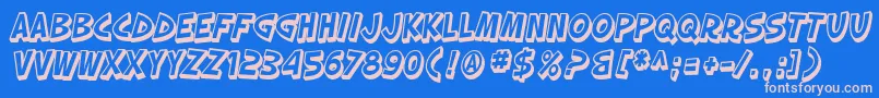 SfSlapstickComicShadedOblique Font – Pink Fonts on Blue Background