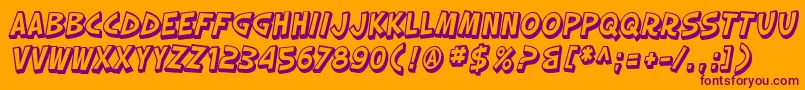 SfSlapstickComicShadedOblique Font – Purple Fonts on Orange Background
