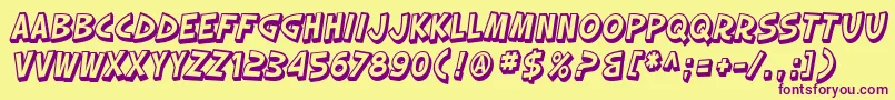 SfSlapstickComicShadedOblique Font – Purple Fonts on Yellow Background