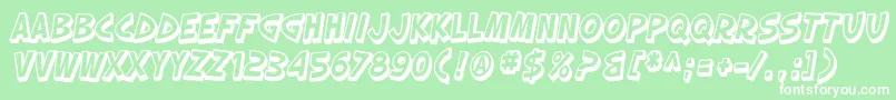 SfSlapstickComicShadedOblique Font – White Fonts on Green Background