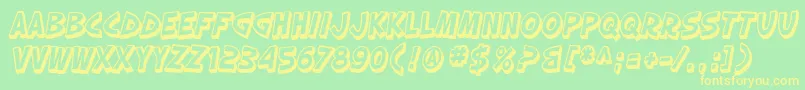 SfSlapstickComicShadedOblique Font – Yellow Fonts on Green Background