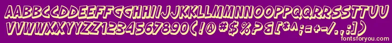 SfSlapstickComicShadedOblique Font – Yellow Fonts on Purple Background