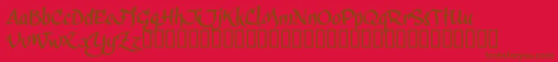 CalphiT Font – Brown Fonts on Red Background
