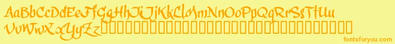 CalphiT Font – Orange Fonts on Yellow Background