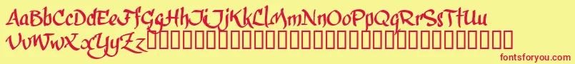CalphiT Font – Red Fonts on Yellow Background