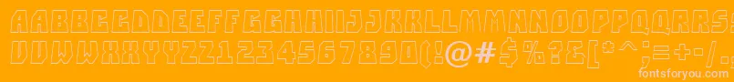 Czcionka ASimplerprspotl – różowe czcionki na pomarańczowym tle